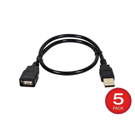 Monoprice USB Type-A to USB Type-A Female 2.0 Extension Cable - 28/24AWG Gold Pl 39922